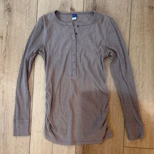 Old Navy Long Sleeve Henley Top - Gray